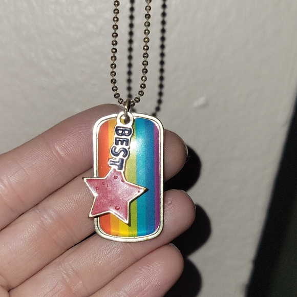 Rainbow Best Friend Necklace with Star Charm - Picture 1 of 3